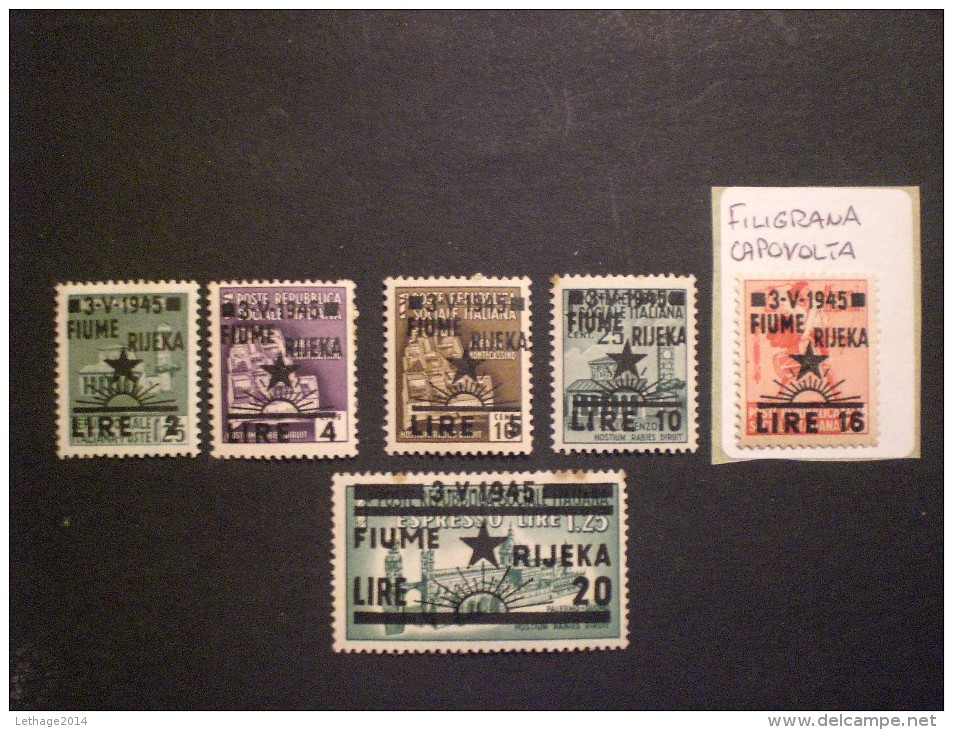 ITALIA OCCUPAZIONE JUGOSLAVIA JUGOSLAVIJA - FIUME 1945 FRANCOBOLLI D ITALIA DEL 1944-45 MNH - Occ. Yougoslave: Fiume