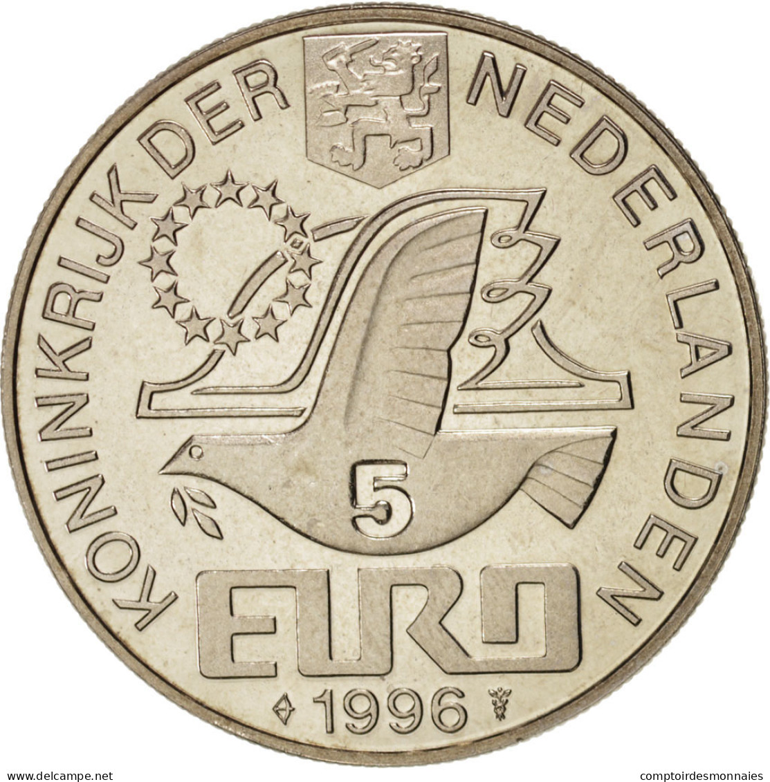 Pays-Bas, Medal, European Coinage Test, 5 Euro, Politics, Society, War, 1996 - Sonstige & Ohne Zuordnung