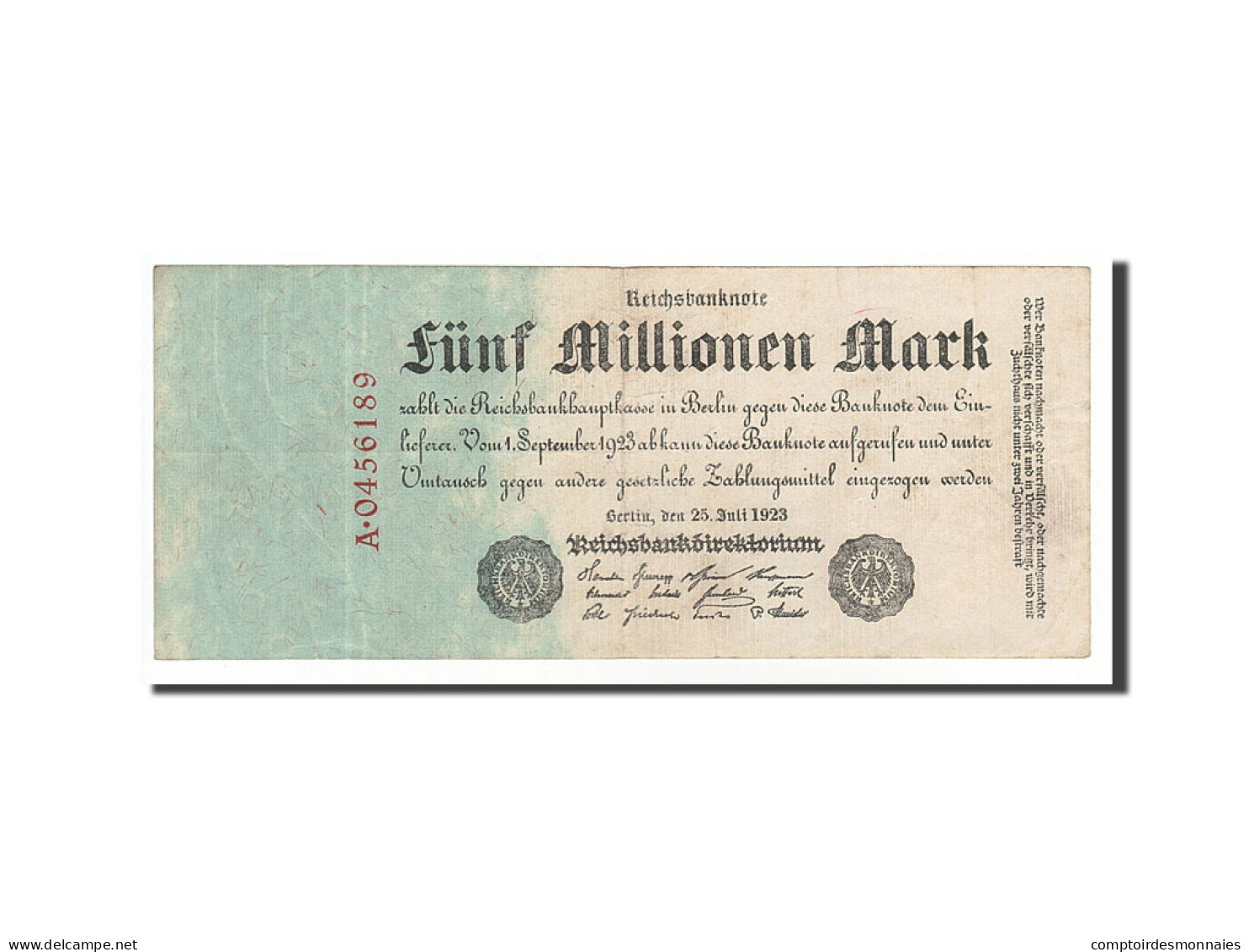 Billet, Allemagne, 5 Millionen Mark, 1923, 1923-07-25, KM:95, TTB - 5 Miljoen Mark