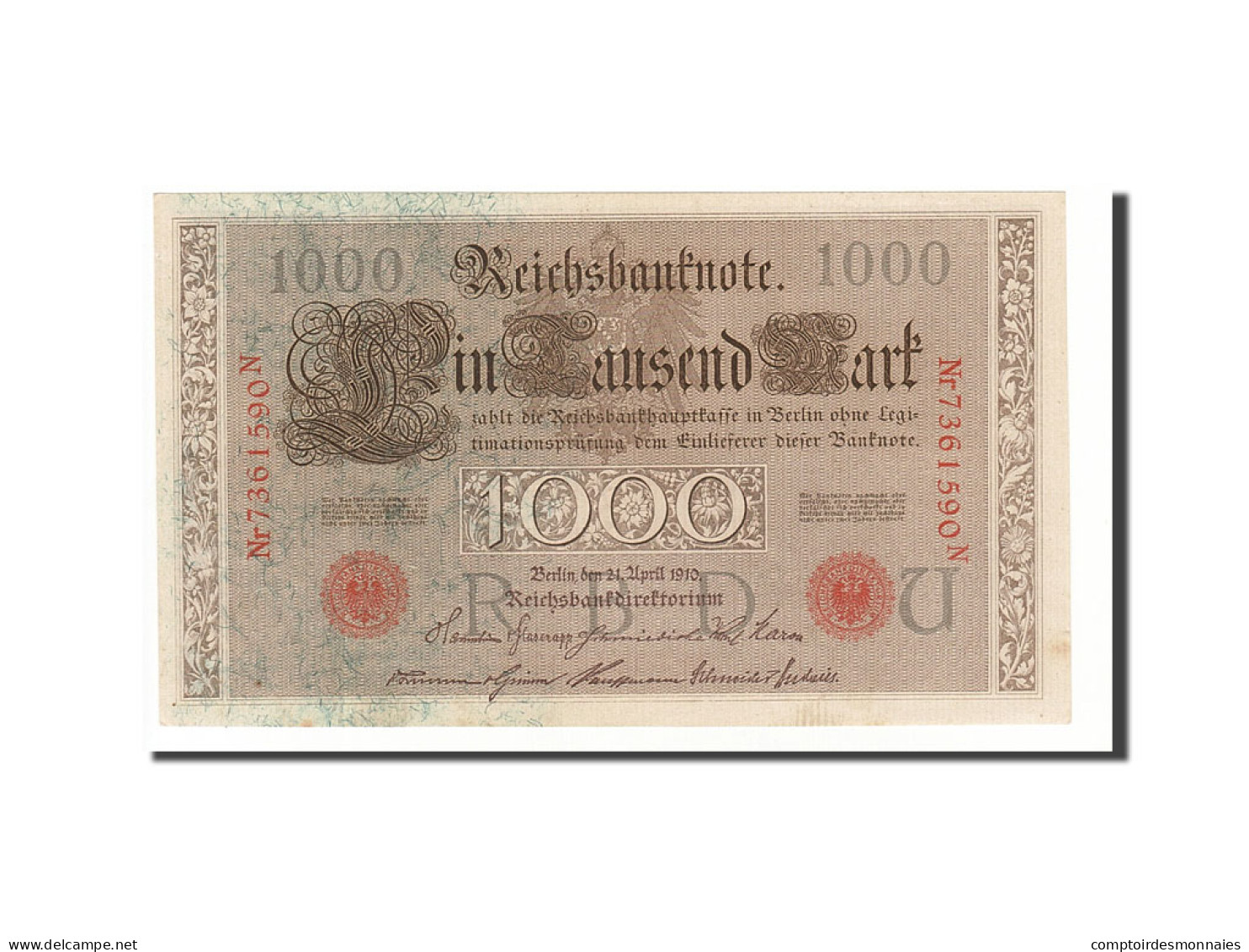 Billet, Allemagne, 1000 Mark, 1910, 1910-04-21, KM:44b, SPL - 1000 Mark