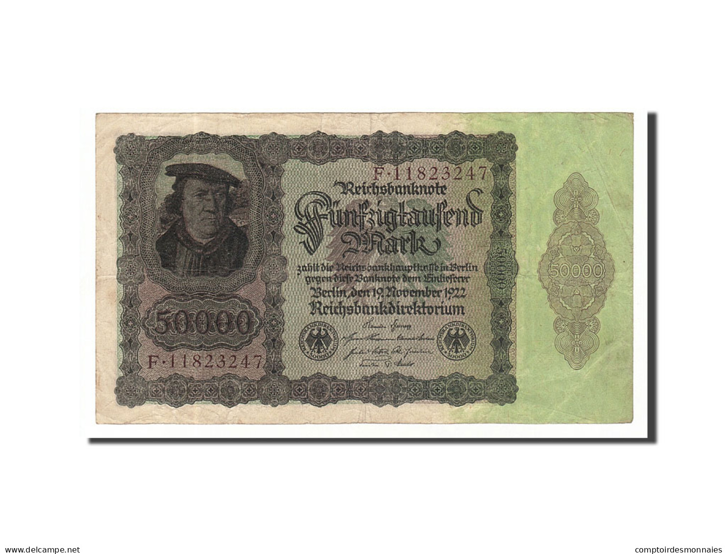 Billet, Allemagne, 50,000 Mark, 1922, 1922-11-19, KM:80, TB+ - 50000 Mark