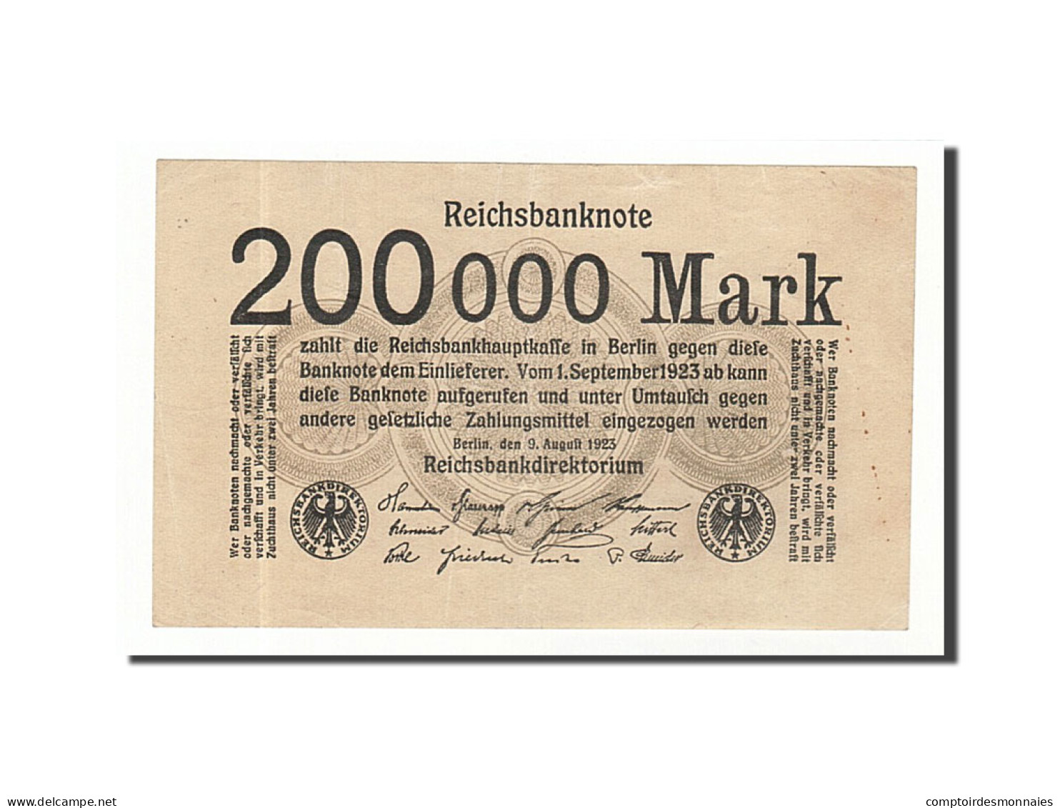 Billet, Allemagne, 200,000 Mark, 1923, 1923-08-09, KM:100, TTB - Andere & Zonder Classificatie