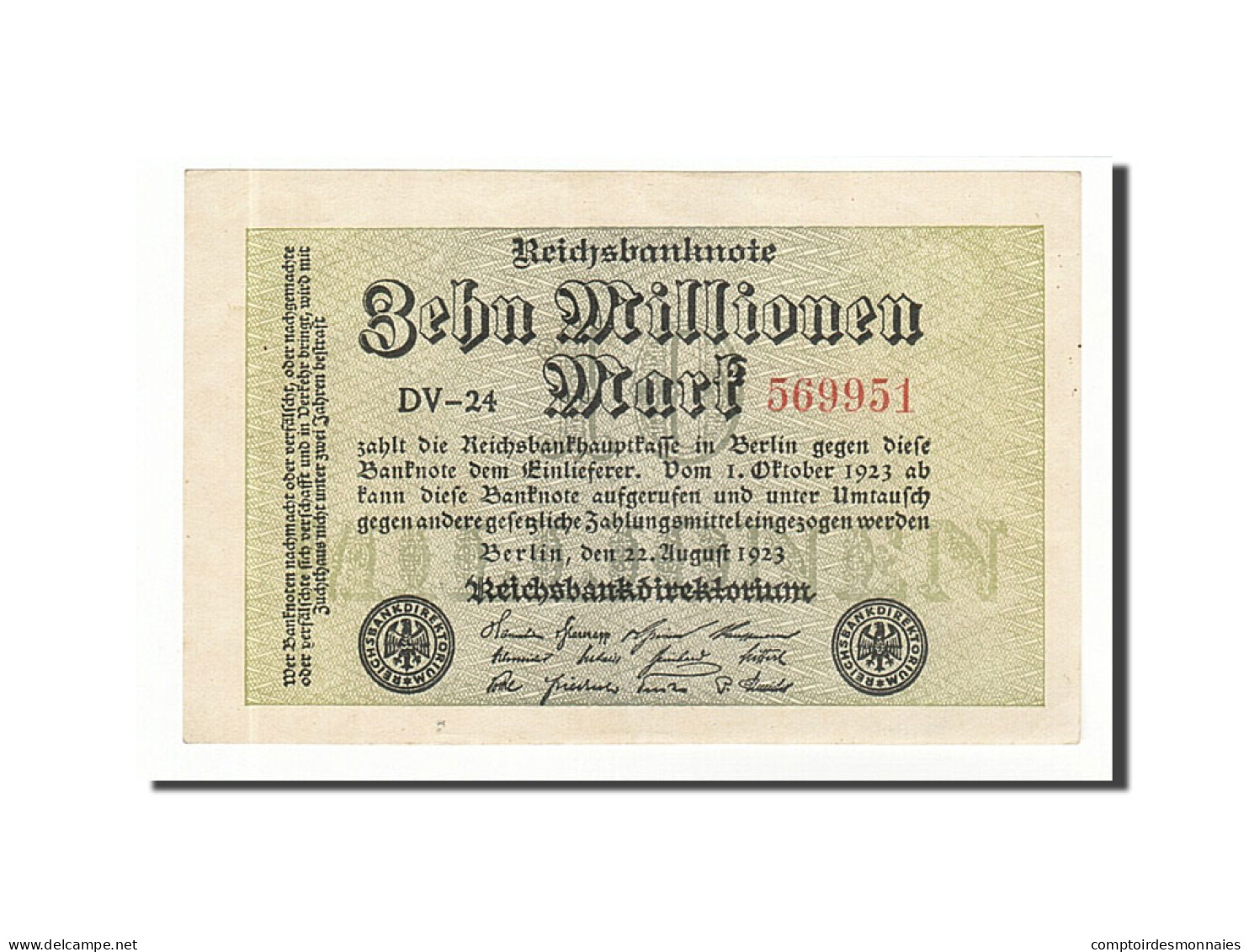 Billet, Allemagne, 10 Millionen Mark, 1923, 1923-08-22, KM:106a, SUP - 10 Miljoen Mark