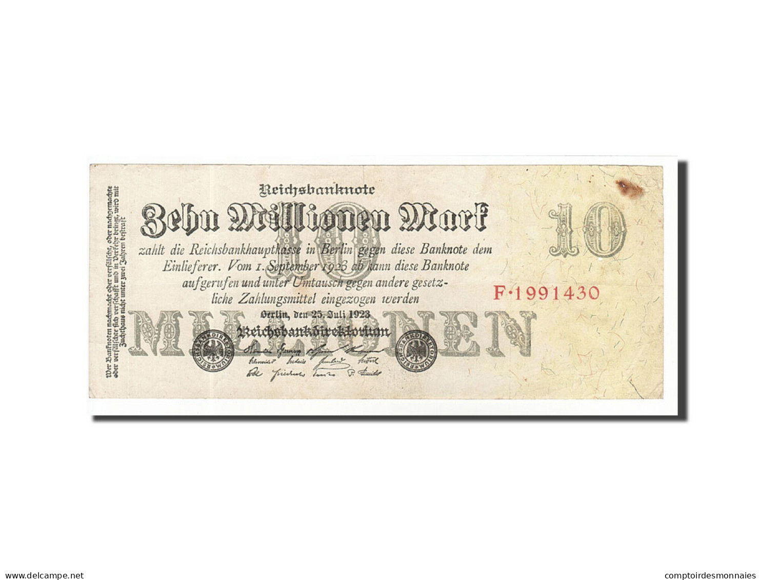 Billet, Allemagne, 10 Millionen Mark, 1923, 1923-07-25, KM:96, TTB - 10 Mio. Mark