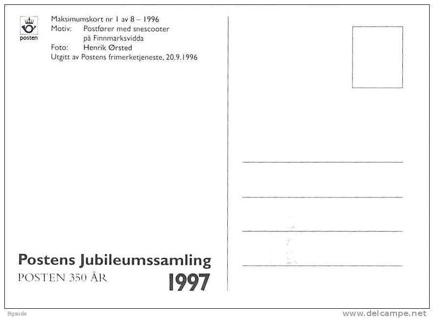 NORVEGE  CARTE MAXIMUM  NUM.YVERT 1175 HISTOIRE DES POSTES - Cartes-maximum (CM)