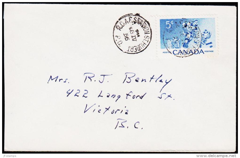 1956. ICEHOCKEY 5 C. ROAF STATION ST HUBERT 6 IV 56.  (Michel: 308) - JF177474 - Covers & Documents