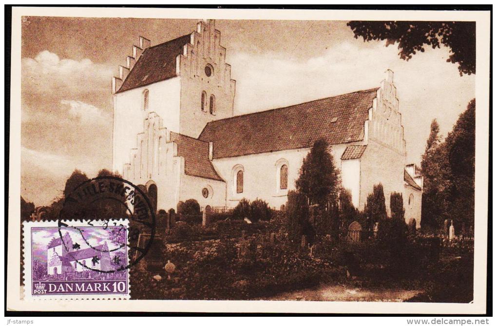 1948. EJBY KIRKE 10 øre LILLE SKENSVED 1.2.48. MAXICARD. (Michel: 282) - JF177523 - Maximumkarten (MC)