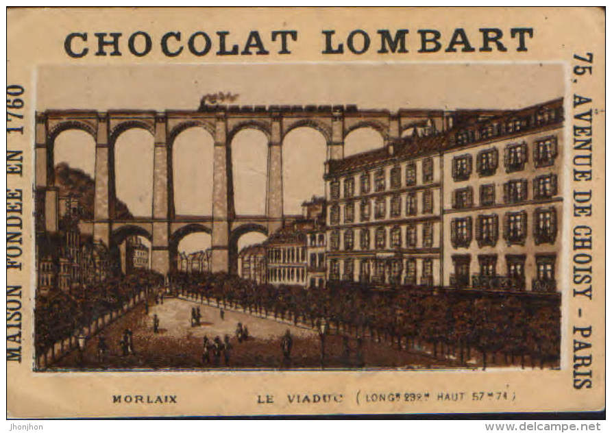 CHROMO CHOCOLAT LOMBART : MORLAIX, Le Viaduc - 2/scans - Lombart