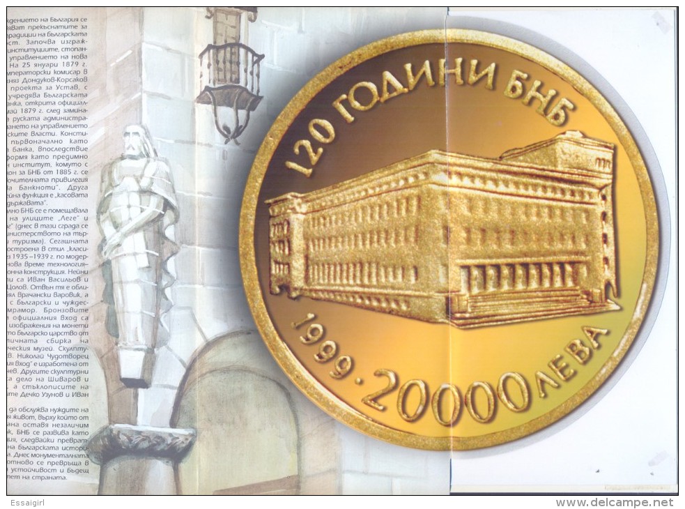 BULGARIA 1999 20 000 LEVA COMMEMORATIVE GOLD COIN BROCHURE BOOKLET - Bulgaria