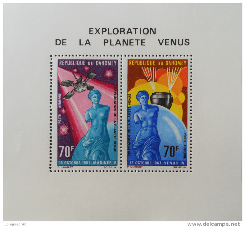 EXPLORATION DE LA PLANETE VENUS 1967 - NEUF ** - YT BL 12 - MI BL 12 - Benin – Dahomey (1960-...)