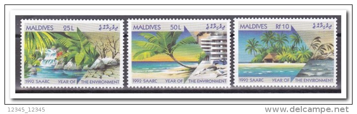 Maldiven 1992, Postfris MNH, Trees, Beach - Maldiven (1965-...)