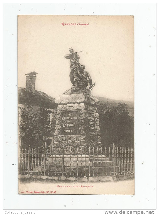 Cp , 88 , GRANGES , Militaria , Monument Commémoratif , écrite 1918 - Granges Sur Vologne