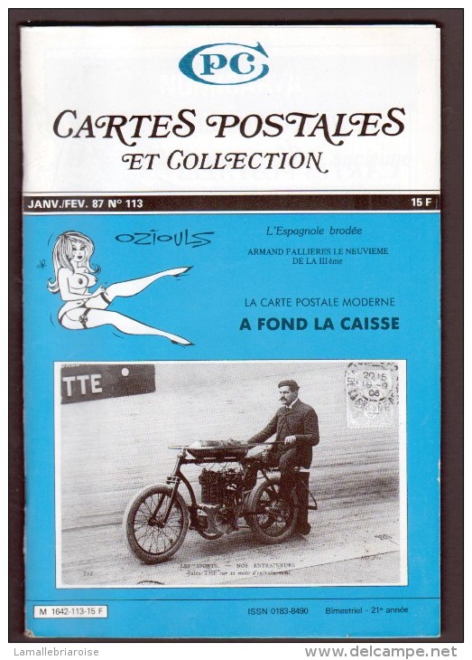 REVUE: CARTES POSTALES ET COLLECTION, N°113 , JANV FEV 1987 - Französisch