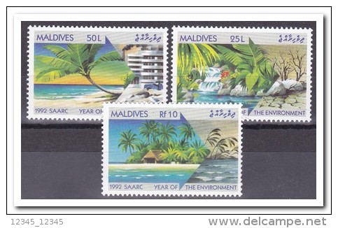 Maldiven 1992, Postfris MNH, Trees, Beach - Maldives (1965-...)