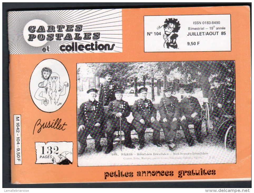 REVUE: CARTES POSTALES ET COLLECTION, N°104, JUILLET AOUT 1985 - Französisch