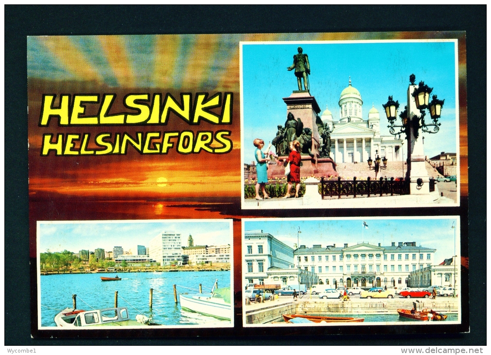 FINLAND  -  Helsinki  Helsingfors  Multi View  Unused (except For A Few Words/date) Postcard As Scan - Finnland