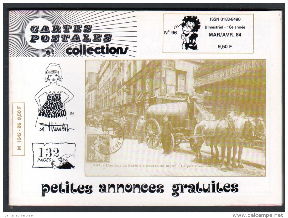 REVUE: CARTES POSTALES ET COLLECTION, N°96, MARS AVRIL 1984 - Francese