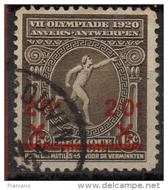 PIA - BELGIO - 1921 : Francobollo Delle Olimpiadi Di Anversa Soprastampato  -  (Yv 186) - Sommer 1920: Antwerpen