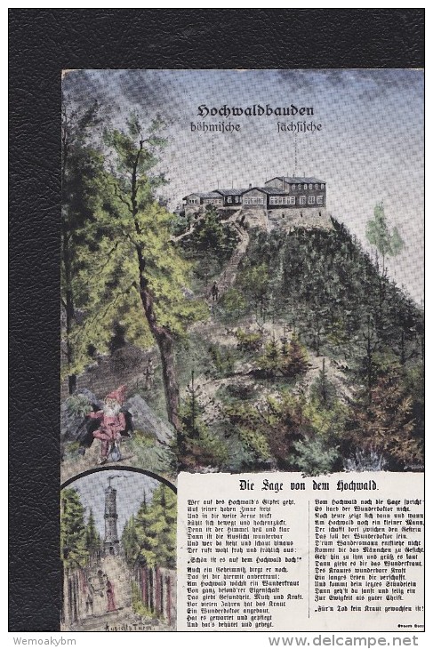 AK Ansichtskarte Vom 8.8.28 Zittauer Gebirge Mit Blick Auf Die Böhm. Und Sächs. Hochwaldbaude Und Hochwaldlied - Zittau