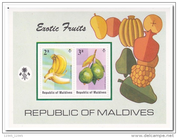 Maldiven 1975, Postfris MNH, Fruit - Maldiven (1965-...)