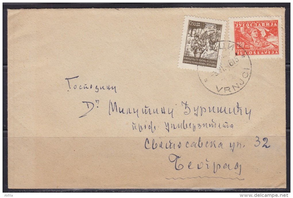 7729. Yugoslavia, 1948, Letter From Vrnjci To Belgrade - Lettres & Documents