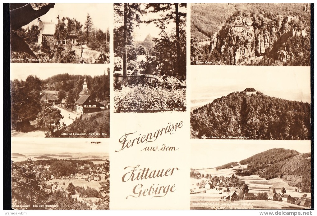 AK Ansichtskarte Vom 25.9.60 Mit 7 Ansichten Aus Dem Zittauer Gebirge Mit Stempel Vom Luftkurort Oybin U Hochwaldbaude - Zittau