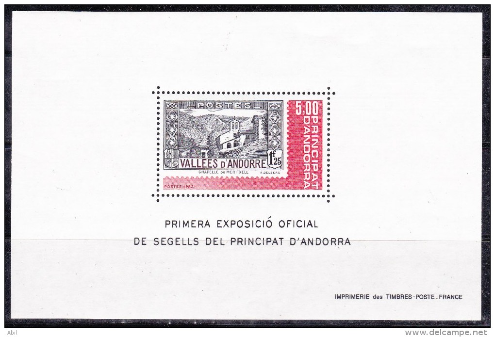 Andorre 1982 N°Y.T. : BL. 1 ** - Blocks & Sheetlets