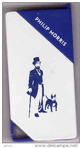 Briquet Matallique SNC, Philip Morris - Blue-bleu, Dog, Lighter, Feuerzeug,Accendino, Encendedor - Autres & Non Classés