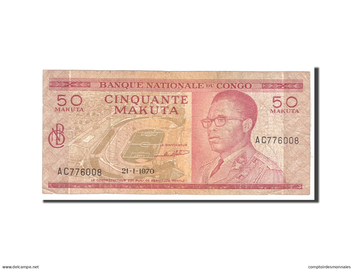 Billet, Congo Democratic Republic, 50 Makuta, 1970, 1970-01-21, KM:11a, TB - Republiek Congo (Congo-Brazzaville)