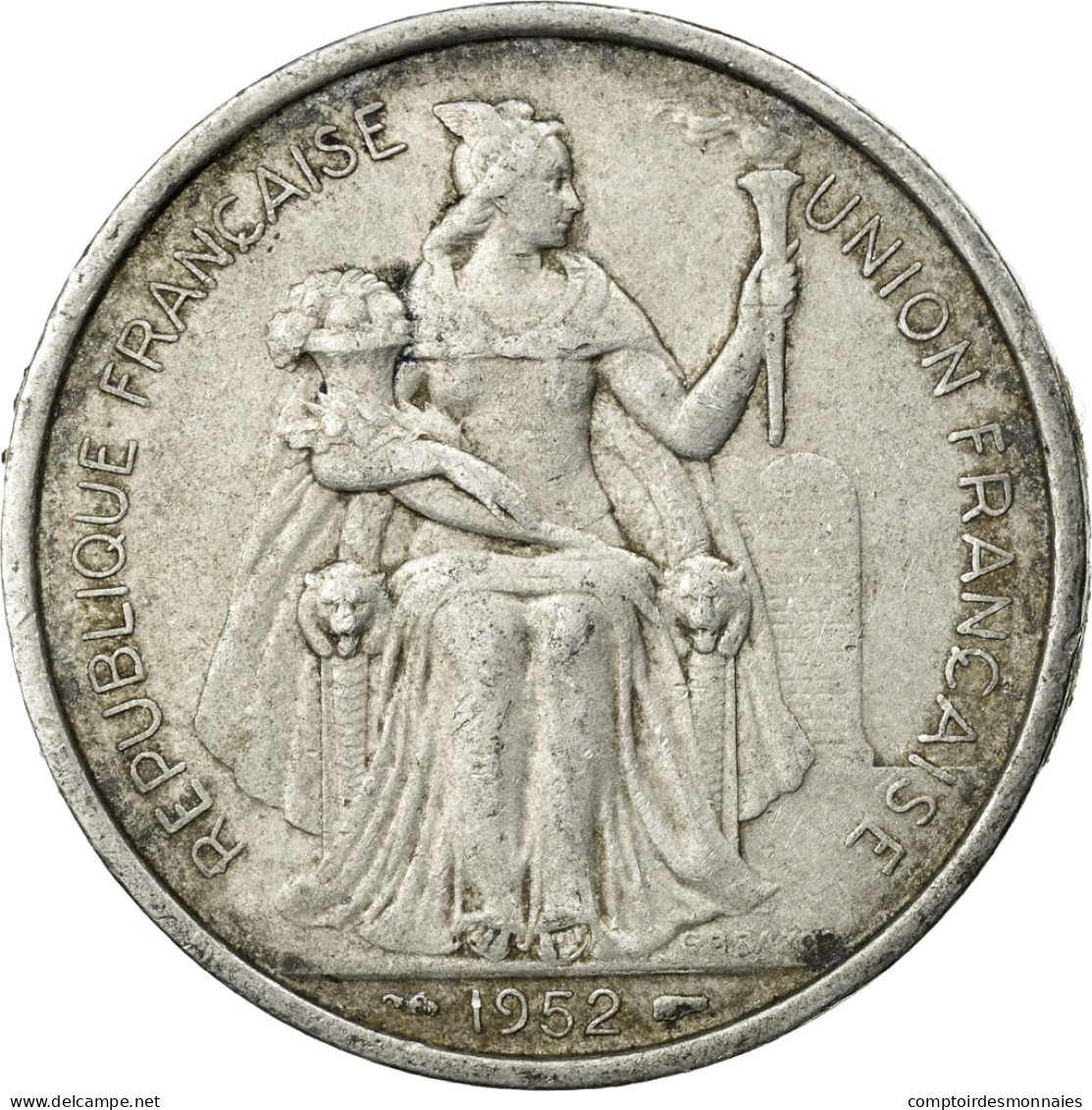 Monnaie, Nouvelle-Calédonie, 5 Francs, 1952, Paris, TTB, Aluminium, KM:4 - Nieuw-Caledonië