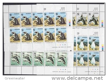 Namibia 1997 Jackass Penguins/WWF 4v  Sheetlets  ** Mnh (26622) - Unused Stamps