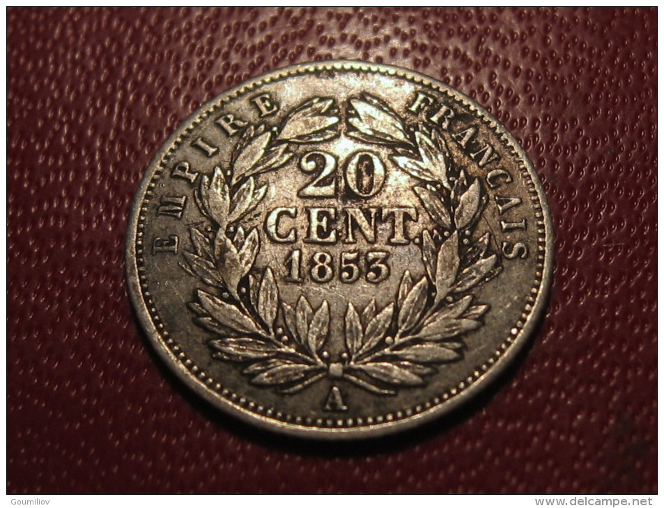 20 Centimes 1853 A Paris Napoléon III 3376 - 20 Centimes