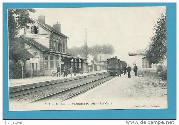 CPA - Chemin De Fer - Cheminots -  Train En Gare VERBERIE 60 - Verberie