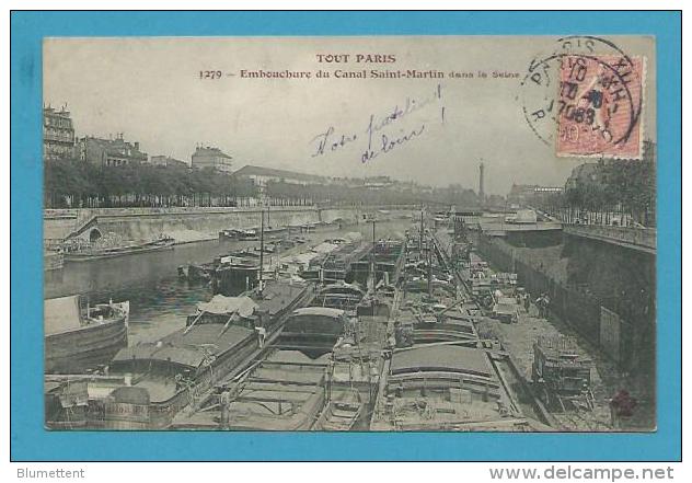 CPA 1279 TOUT PARIS - Embouchure Du Canal St-Martin Dans La Seine Ed. FLEURY - The River Seine And Its Banks