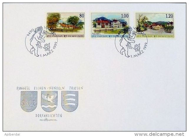 Liechtenstein - 1999 Vues Villageoises (unused Serie + FDC) - Cartas & Documentos