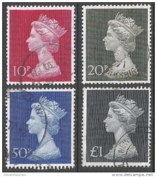 Great Britain. 1970-2 QEII Machin High Values Used Complete Set SG 829-831b. - Machins