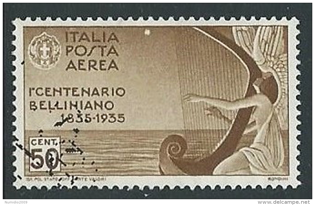 1935 REGNO USATO POSTA AEREA BELLINI 50 CENT - U21-10 - Posta Aerea