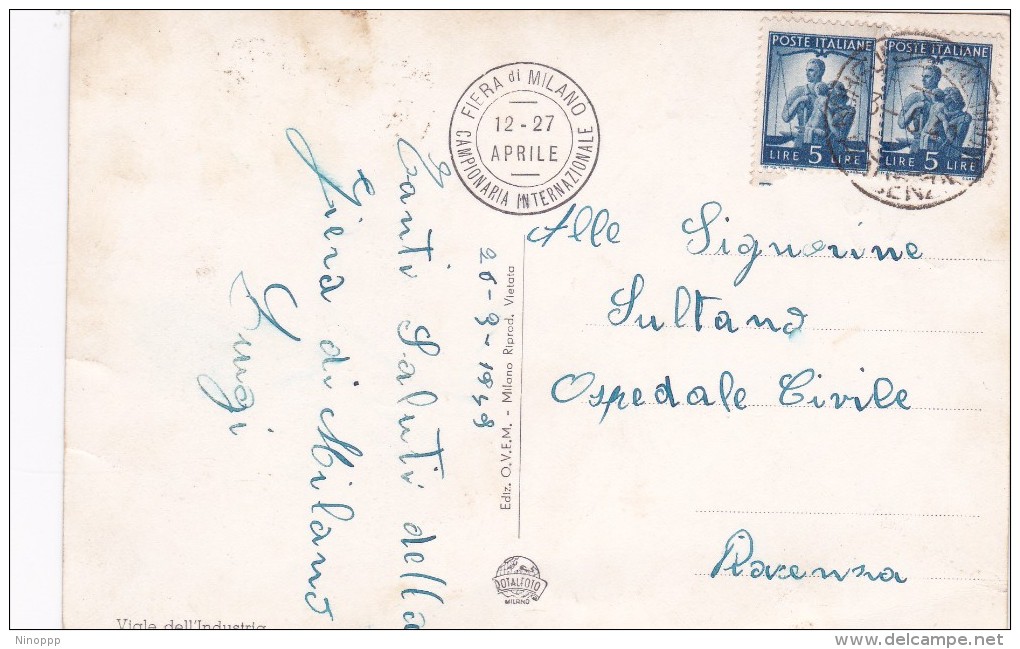 Italy 1950 Used Postcard Milano Fiera, Viale Dellíndustria Postmark Fiera Di Milano - Stamped Stationery