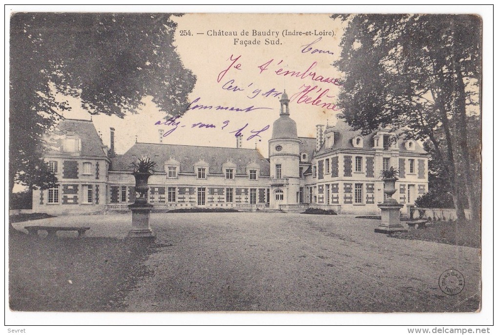 CERELLES. - Château De Baudry - Façade Sud. Carte Précurseur - Autres & Non Classés