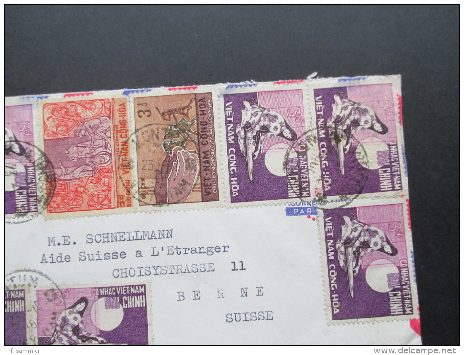 Süd Vietnam 1968 MiF Konfuzius Jahr. Brief In Die Schweiz. Luftpost. Kontum - Vietnam