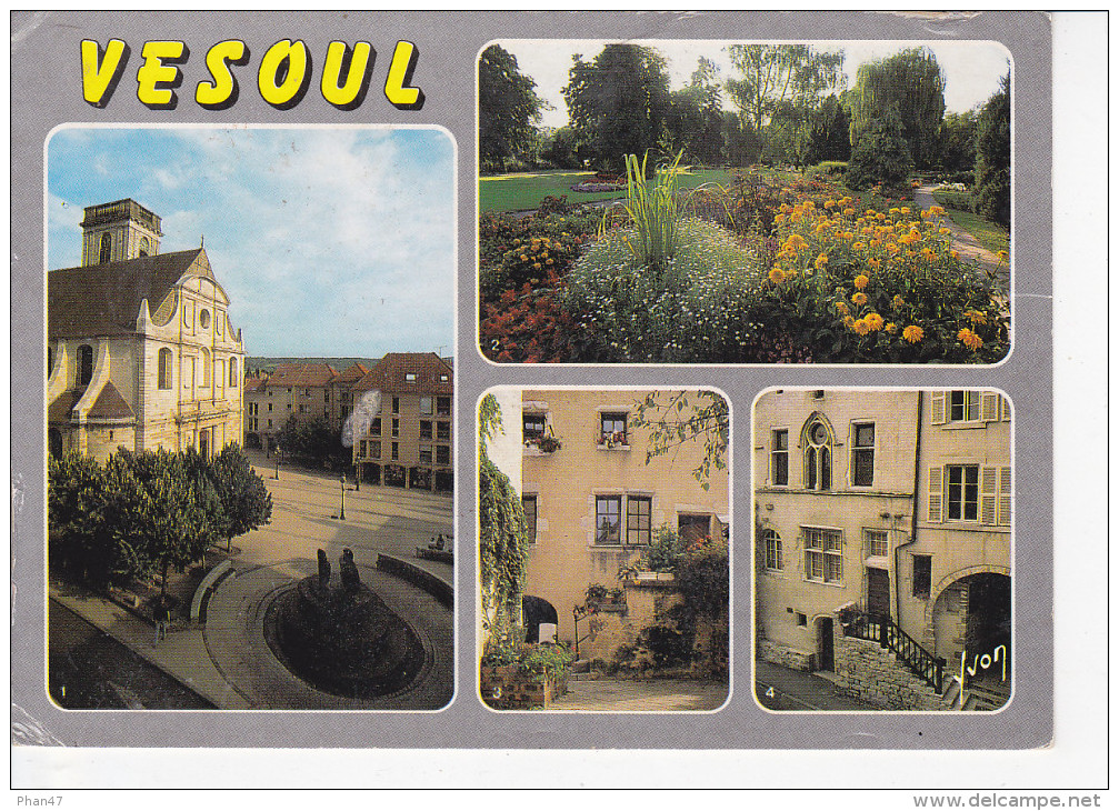 VESOUL (70-Haute Saône) Eglise St Georges, Jardin Anglais, Passage, Maison Barresols, Ed. Yvon 1980 Environ - Vesoul