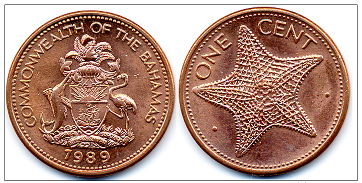 1989 Bahamas One Cent Coin - Bahamas
