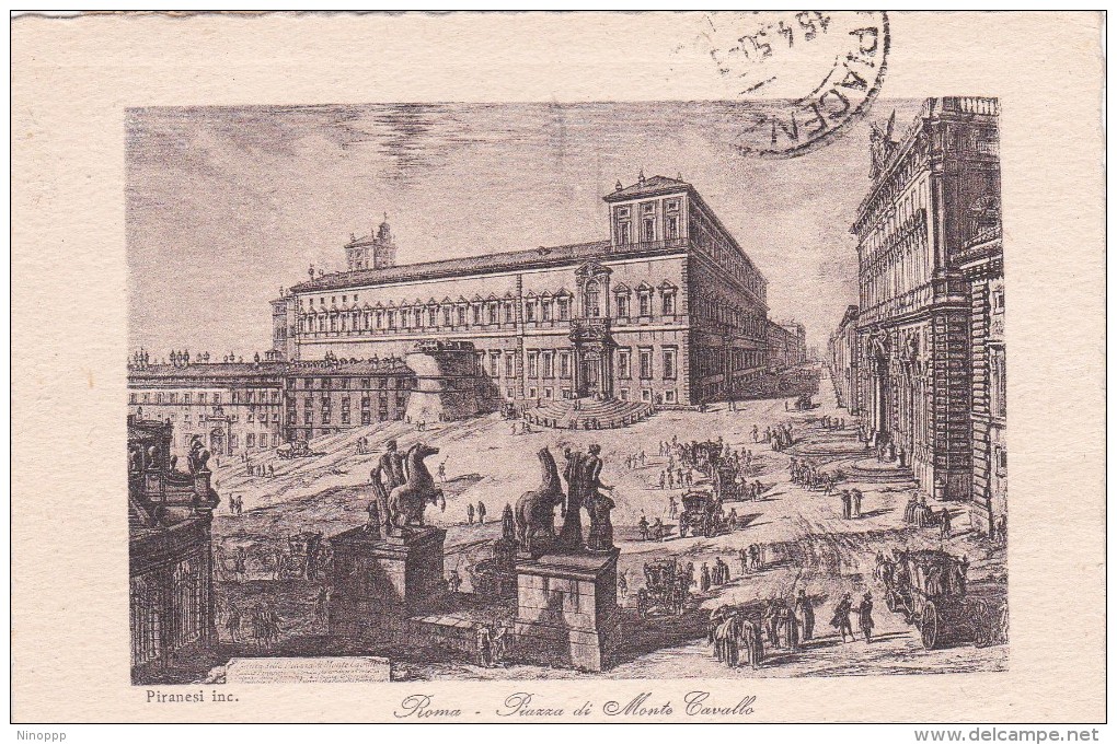 Italy 1950 Used Postcard Roma Piazza Di Monte Cavallo, Postmark Sottoscrivete Buoni Novennali - Stamped Stationery