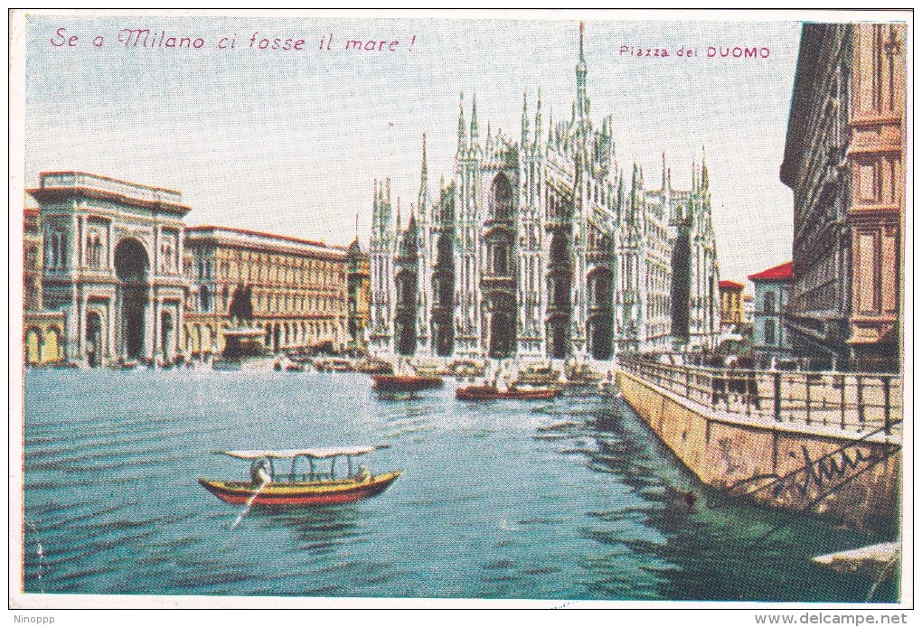 Italy 1951 Used Postcard Milano Piazza Del Duomoe, Postmark E.R.P. - Interi Postali