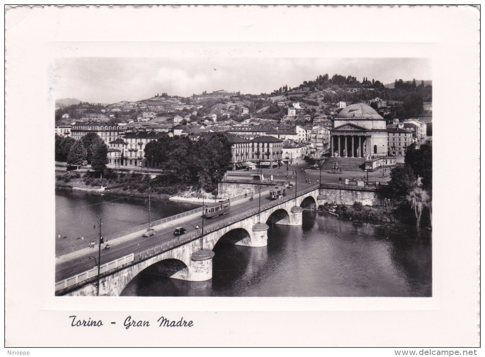 Italy 1951 Used Postcard Torino Gran Madre, Postmark Arte Tessile E Moda - Entiers Postaux