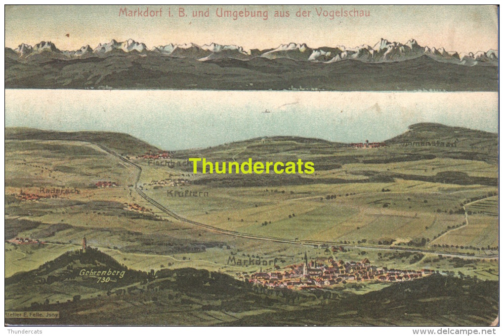 CPA MARKDORF I B UND UMGEBUNG AUS DER VOGELSCHAU - Markdorf