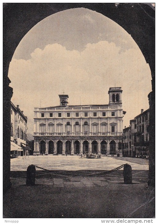 Italy 1952 Used Postcard, SBergamo Alta Piazza Vecchia, Toning, Postmark Acqistate Libri - Stamped Stationery