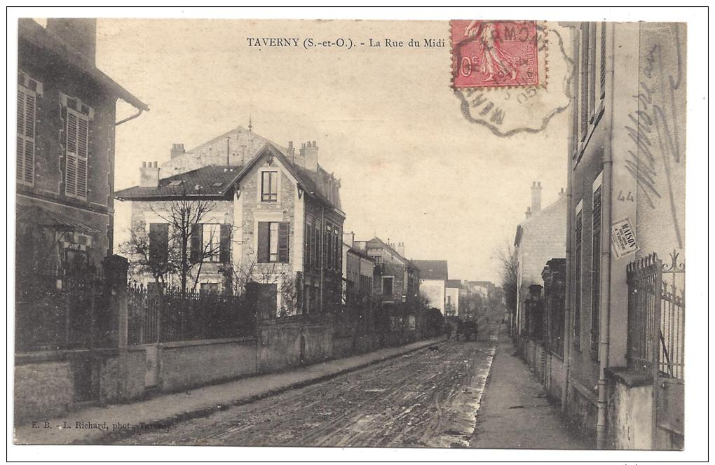 CPA 95 Taverny La Rue Du Midi - Taverny