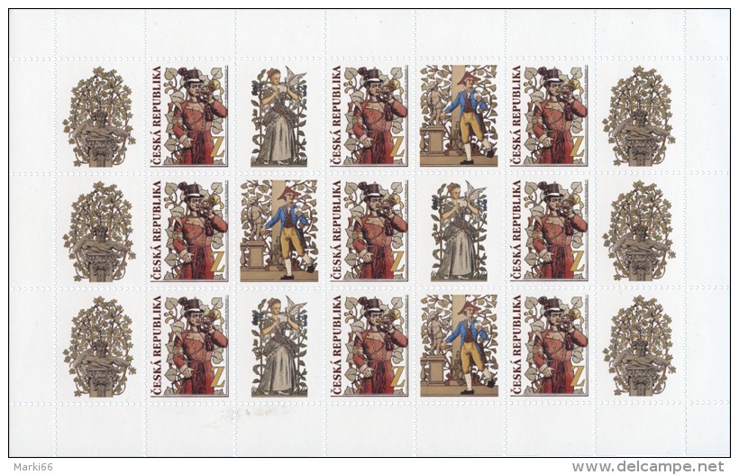 Czech Republic - 2015 - Postal Services In Historic Murals - Mint Stamp Sheet With Personalized Coupons - Neufs