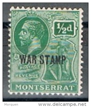 Sello 1/2 D. MONTSERRAT.  War Stamp Surcharged , Num 53 * - Montserrat